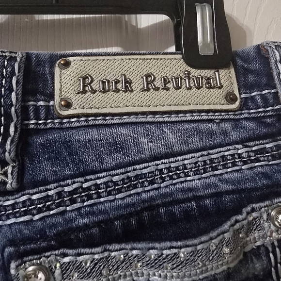 Rock Revival Sherry Bootcut B4 Low Rise Stretch Embellished Jeans, Size 27. - Picture 13 of 16